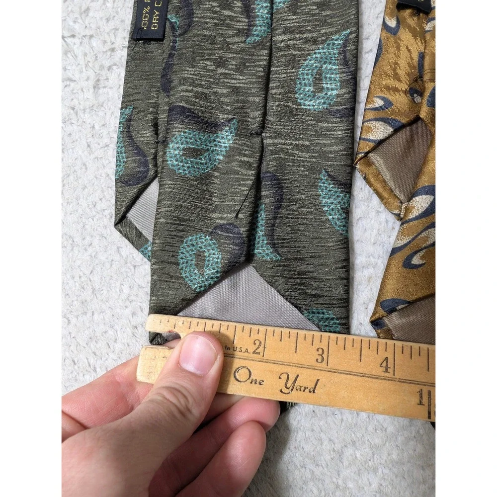 3‎ Pack! Giorgio Armani Ties Mens OS Multicolor Silk Abstract Paisley Italy